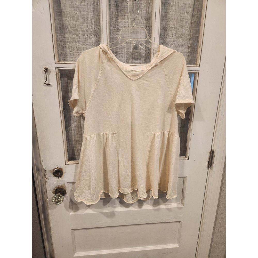 Lush Cream Colored Top with Hood Womens Size Small